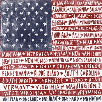 Cocktail Napkin One Flag One Nation