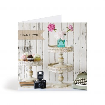 Card Thank You Cupcakes &amp; Flowers 6x6