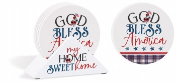 Coasters with Holder My Home Set of 4