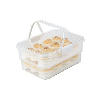 Collapsible Snap-Lock Deviled Egg Carrier