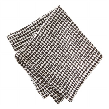 Textured Check Dishcloth Set of 2 Black
