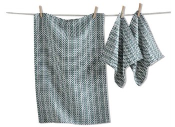 Verigated Dishtowel &amp; Dishcloth Set of 3