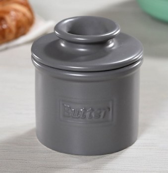 Butter Bell Crock Matte Gray