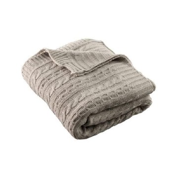 Aran Knit Throw Cool Grey