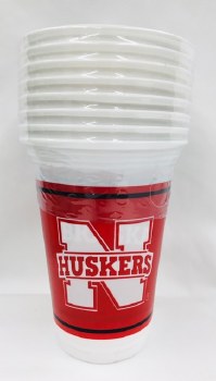University of Nebraska Cornhuskers Plastic Cups 8 Ct.