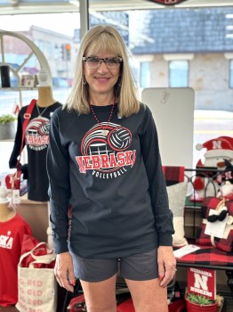 Nebraska Volleyball Net Long Sleeve T-Shirt Black SM