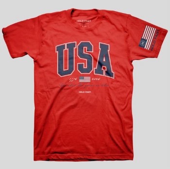 Hold Fast Adult T-Shirt USA Strong - Large