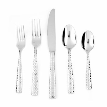 Flatware 5 Piece Place Setting Lucca Faceted
