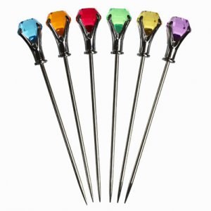 Martini Pick Color Diamond Set of 6