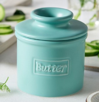 Butter Bell Crock Matte Aqua