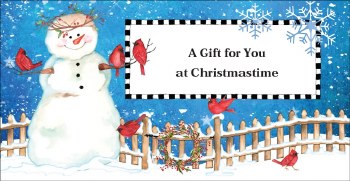 Christmas Money Card Single Snowman