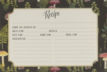 Mushroom Botanical Recipe Card