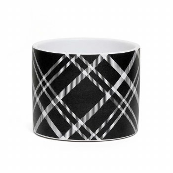 Black &amp; White Plaid Pot