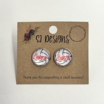 Stud Earring Volleyball Husker