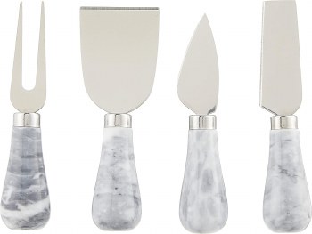 Cheese Knives White Marble Set of 4