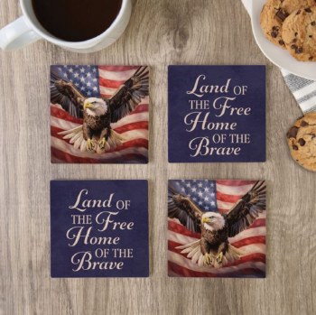 Coaster Set of 4 Eagle Brave