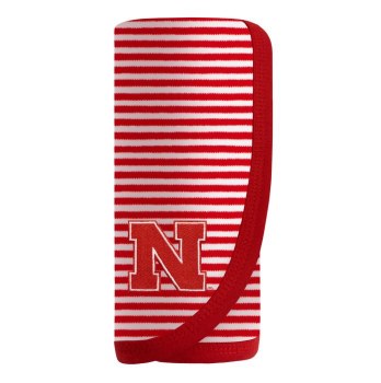 Husker Infant Swaddle Blanket Striped
