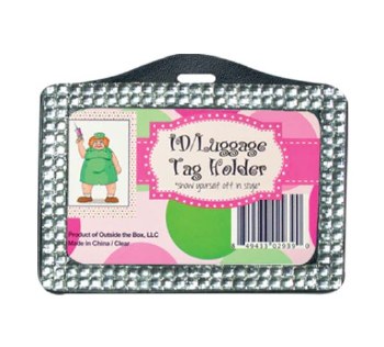 Horizontal Bling ID Holder Clear