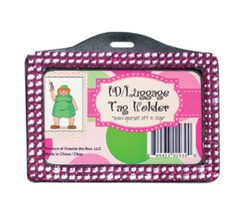 Horizontal Bling ID Holder Pink
