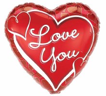 Foil Balloon 17" Beloved Hearts Love You