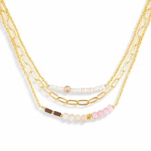 Kindness Necklace Set of 3 Gold Pink