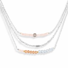 Kindness Necklace Set of 3 Silver Pink