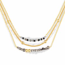 Kindness Necklace Set of 3 Gold Gray