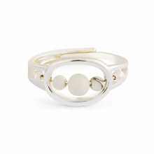 Be Calm Beaded Ring Silver