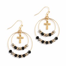 Beaded Prayer Earrings Black