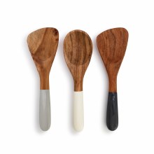 Acacia Wood Appetizer Spoons Set of 3