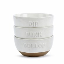 Dollop Dipping Bowls White Set of 3