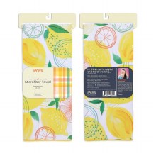 Microfiber Towel Lemon Plaid