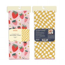 Microfiber Towel Strawberry Check