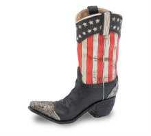 Cowboy Boot Vase Usa Flag