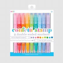 Confetti Stamp Double-Ended Markers Set of 9