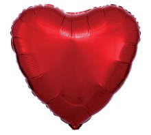 Foil Balloon 17" Heart Red Metallic