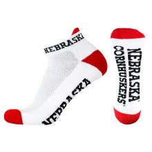 Husker Footies Socks White