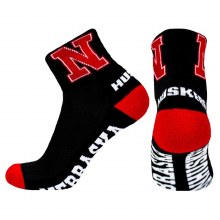 Husker Quarter Socks Black