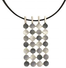 Necklace Two-Tone Rows Circles