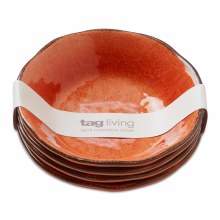 Melamine Veranda Bowls Set/4 Coral