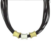 Necklace Two-Tone Nugget Black