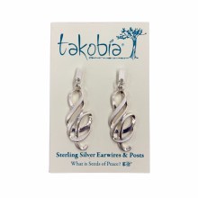 Earring Ampersand Wave Post