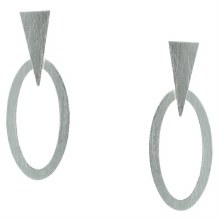 Earring Triangle Oval Post