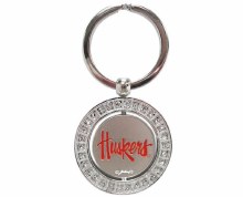Nerbaska Huskers Keychain Rhinestone