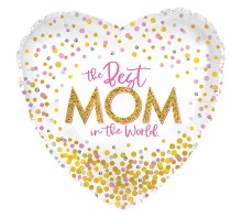 Foil Balloon 17" The Best Mom In The World Heart