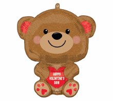 Foil Balloon 20" Happy Valentin'es Day Cuddly Bear