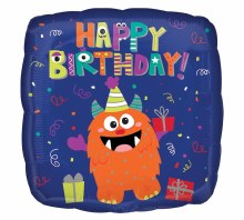Foil Balloon 17" Birthday Monster