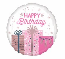 Foil Balloon 17" Happy Birthday Pastel Presents