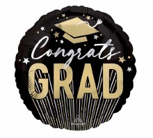 Foil Balloon 17" Congrats Grad Stipes