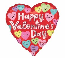 Foil Balloon 17" Happy Valentine's Day Happy Hearts